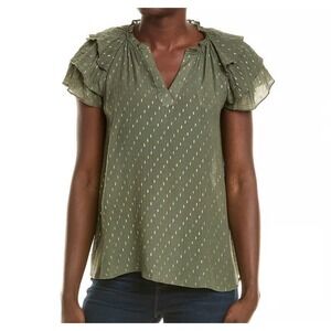 Women's Nanette Lepore Green‎ Gold Blouse Size M